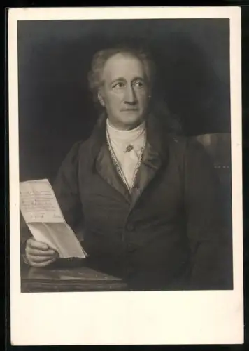 AK Portrait Goethe's am Tisch sitzend