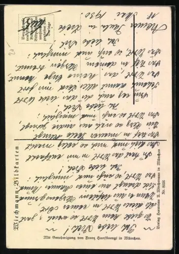 AK Goethe auf einer Lichtung im Wald, Portrait