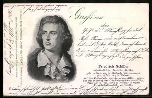 AK Friedrich Schiller, Portrait und Kurzvita