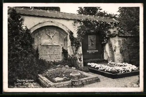 AK Egern, Dichtergräber Ludwig Ganghofer u. Ludwig Thoma
