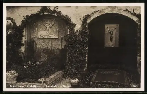 AK Tegernsee, Grabstätten von Ganghofer u. Thoma