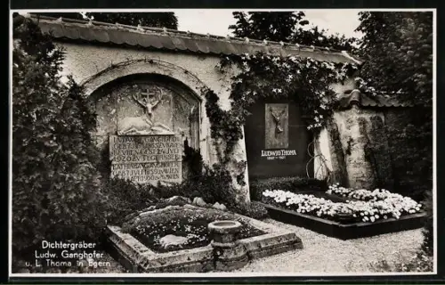 AK Egern, Dichtergräber Ganghofer u.Thoma