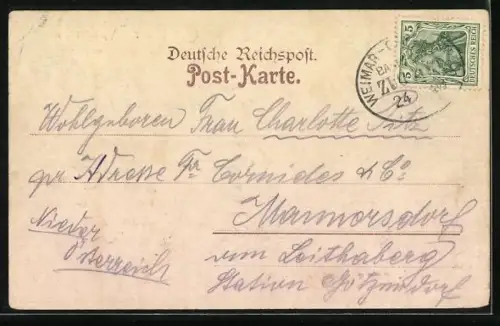 AK Goethe, Portrait, Zeichnung