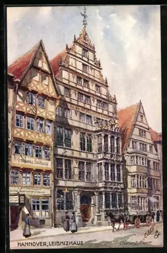 Künstler-AK Charles F. Flower: Hannover, Leibnizhaus