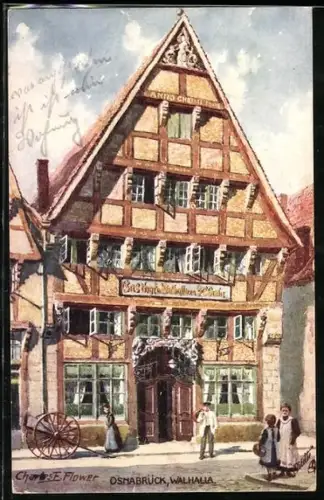 Künstler-AK Charles F. Flowerr: Osnabrück, Walhalla