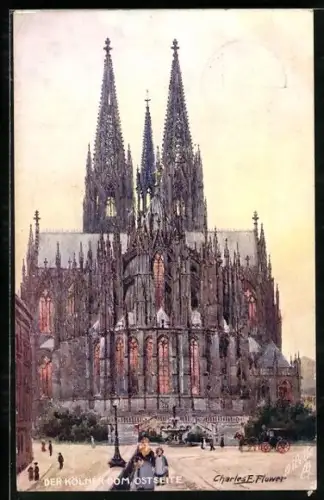 Künstler-AK Charles F. Flower: Köln, Ostseite des Doms
