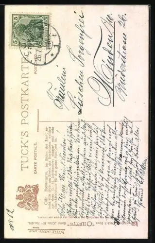 Künstler-AK Charles F. Flower: Cöln, Bayenturm