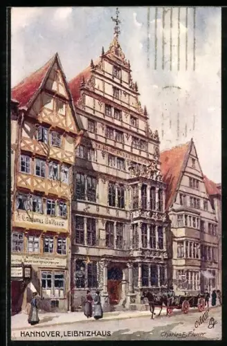 Künstler-AK Charles F. Flower: Hannover, Leibnizhaus