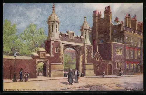 Künstler-AK Charles E. Flower: London, Entrance to Lincoln`s Inn