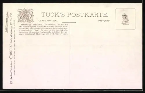 Künstler-AK Charles F. Flower: Hamburg, Gasthaus Fährhaus Uhlenhorst