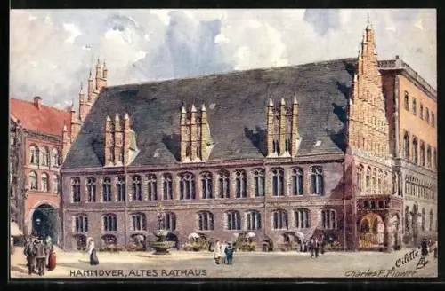 Künstler-AK Charles F. Flower: Hannover, Motiv vom Alten Rathaus