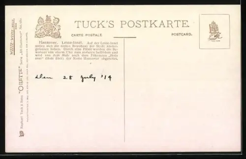 Künstler-AK Charles F.Flower: Hannover, Leine-Inseln vom Ufer aus gesehen