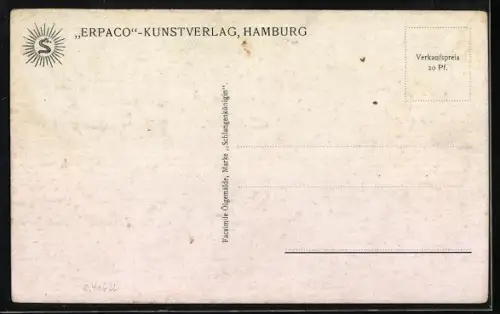 Künstler-AK Charles F. Flower: Hamburg-St. Pauli, Landungsbrücken mit Schiffsverkehr