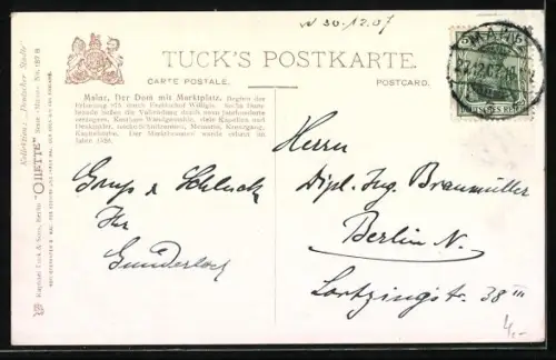 Künstler-AK Charles F. Flower: Mainz, Dom und Marktplatz