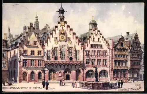 Künstler-AK Charles F. Flower: Römer mit Brunnen