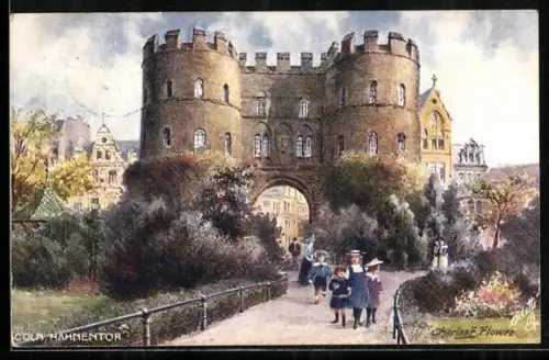 Künstler-AK Charles F. Flower: Köln, Ansicht vom Hahnentor