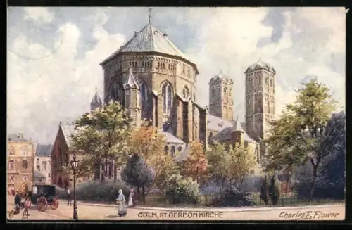 Künstler-AK Charles F.Flower: Köln, St. Gereon-Kirche