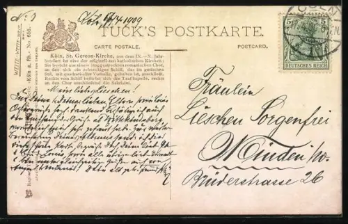 Künstler-AK Charles F.Flower: Köln, St. Gereon-Kirche