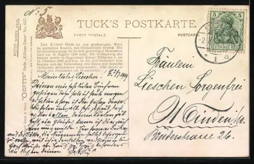 Künstler-AK Charles F. Flower: Köln, Blick auf den Dom