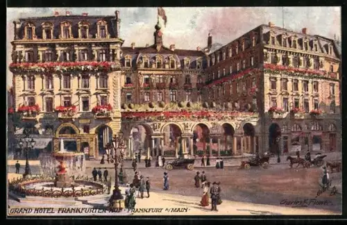 Künstler-AK Charles F. Flower: Frankfurt a/Main, Grande Hôtel Frankfurter Hof