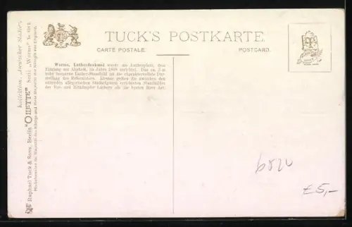 Künstler-AK Charles F.Flower: Worms, Luther-Denkmal mit Besuchern