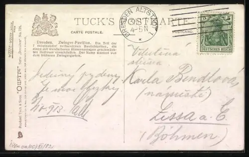 Künstler-AK Charles F. Flower: Dresden, Spaziergänger am Zwinger-Pavillon