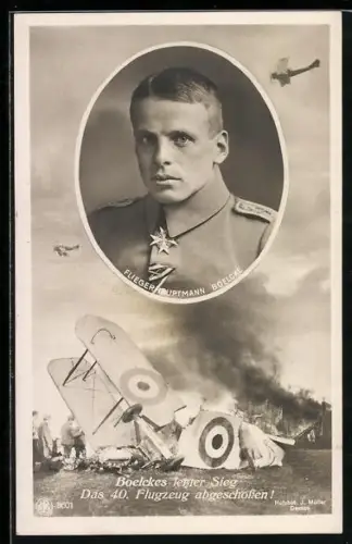 AK Fliegerhauptmann Boelcke, Boelckes 40. abgeschossenes Flugzeug