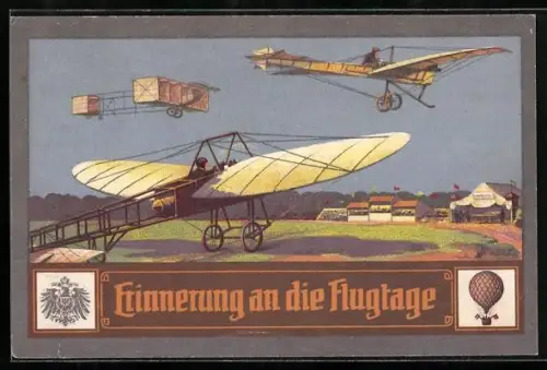 Künstler-AK Hannover, Erinnerung an die Flugtage, Flugzeuge