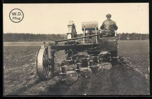AK Bauer auf einem mechanisierten Pflug, Deutsche Kraftpflug-Gesellschaft m.b.H.