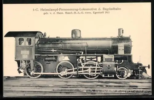 AK Türkei, Eisenbahn, 1 C Heissdampf-Personenzug-Lokomotive d. Bagdadbahn