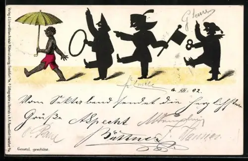 AK Kinderbuch Struwwelpeter von H. Hoffmann, Geschichte von den schwarzen Buben