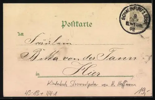 AK Kinderbuch Struwwelpeter von H. Hoffmann, Geschichte von den schwarzen Buben