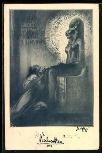 Künstler-AK Ludwig Fahrenkrog: der Götze