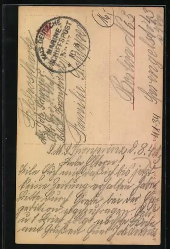 AK Kruppsche Werft mit Unterseeboot U 8