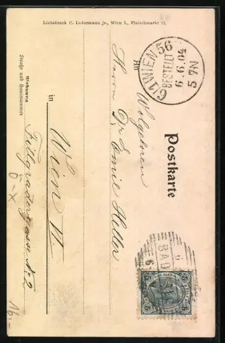 AK Bad Hall, Kirchengasse mit Militär-Curhaus