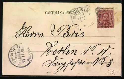 Lithographie Messina, Panorama della Marina, S. Gregorio & Cartoleria Pietro Ciacone