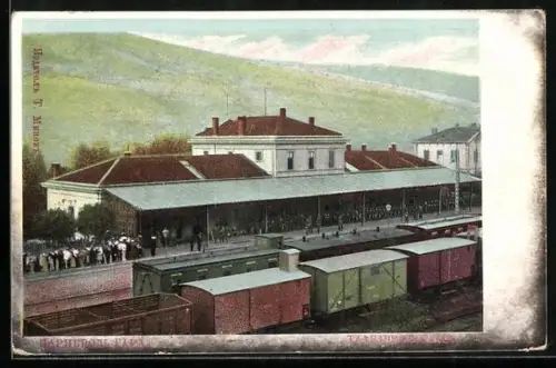 AK Tzaribrod, Bahnhof mit Umgebung