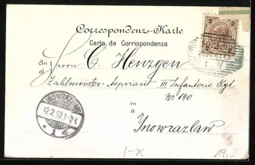 Lithographie Arco, Panorama mit Burgberg, Strassenpartie im Ort