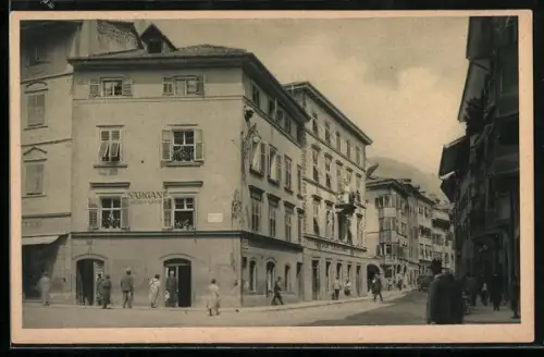 AK Bozen, Albergo Gasthof von der Strasse gesehen
