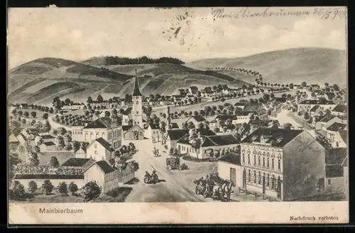 AK Ernstbrunn /N.-Oe., Maisbierbaum, Panorama des Ortes