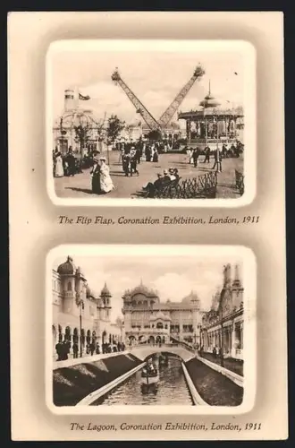 AK London, Coronation Exhibition 1911, The Flip-Flap, The Lagoon