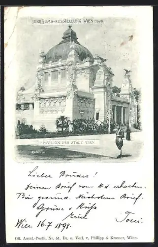 AK Wien, Jubiläums-Ausstellung Wien 1898, Pavillon der Stadt Wien