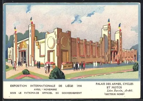 AK Liege, Exposition Internationale 1930, Avril - Novembre, Palais des Armes, Cycles et Motos