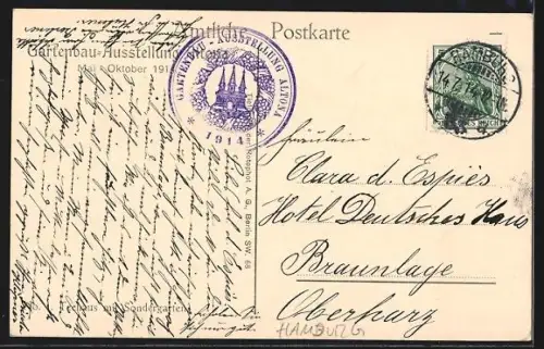 AK Altona, Gartenbau-Ausstellung 1914, Teehaus mit Sondergarten