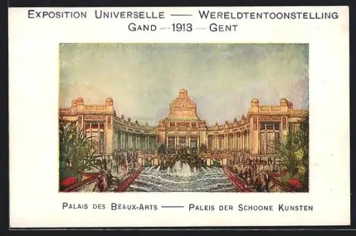 AK Gand, Wereldtenoonstelling 1913, Paleis der Schoone Kunsten