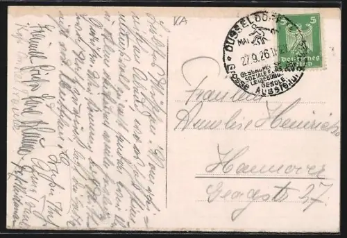 AK Düssseldorf, Ausstellung GESOLEI, Restaurant Rheinterrasse aus der Vogelschau