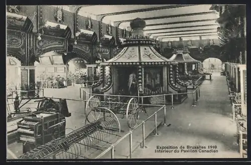 AK Bruxelles, Exposition Universelle et Internationale 1910, Intérieur du Pavillon Canadien