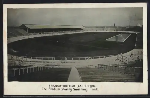AK London, Franco-British Exhibition, The Stadium shewing Swimming Tank