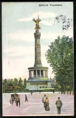 Lithographie Berlin-Tiergarten, Siegessäule