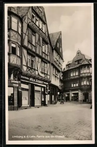 AK Limburg a. d. Lahn, Partie aus der Altstadt, Bäckerei-Konditorei Wilh. Siebert